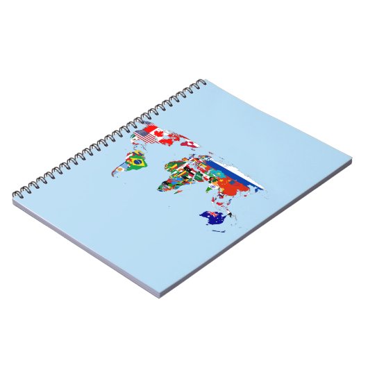 Wereldkaart van het Notitieboek Spiral van de Vlag (Linkerzijde)