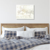 Wereldkaart van het oostelijk halfrond canvas afdruk (Insitu (Slaapkamer))
