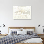 Wereldkaart van het oostelijk halfrond canvas afdruk (Insitu (Slaapkamer))