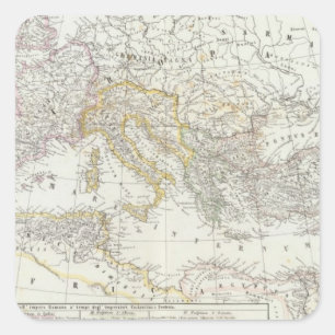 wereldkaart van het oostelijk halfrond vierkante sticker