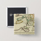 Wereldkaart van het tabularum geographicarum vierkante button 5,1 cm (Voorkant /achterkant)