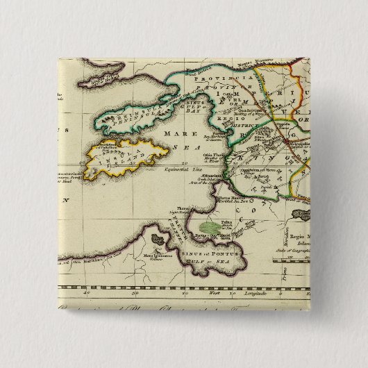 Wereldkaart van het tabularum geographicarum vierkante button 5,1 cm (Voorkant)