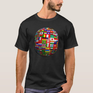 Wereldkaart van het Wereldbol van de vlaggen Atlas T-shirt