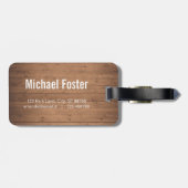 Wereldkaart van hout rustisch Bagagelabel (Achterkant horizontaal)