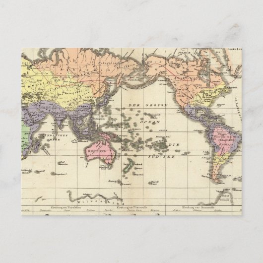 Wereldkaart van kledingstijlen briefkaart (Voorkant)