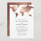 Wereldkaart van metalen roos (Voorkant / Achterkant)