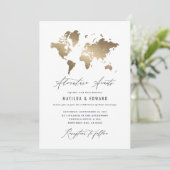 Wereldkaart van metallisch goud: bruiloft (Staand voorkant)