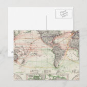 Wereldkaart van oceaanstromen briefkaart (Voorkant / Achterkant)