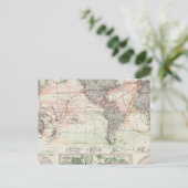 Wereldkaart van oceaanstromen briefkaart (Staand voorkant)