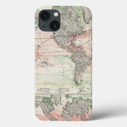 wereldkaart van oceaanstromen Case-Mate iPhone case (Achterkant)