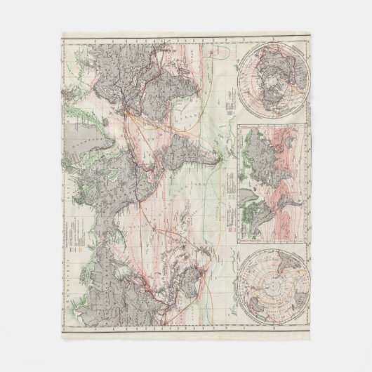 wereldkaart van oceaanstromen fleece deken (Voorkant)