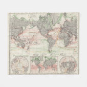 wereldkaart van oceaanstromen fleece deken (Voorkant (Horizontaal))