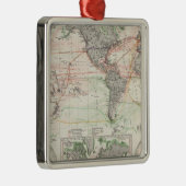 wereldkaart van oceaanstromen metalen ornament (Rechts)