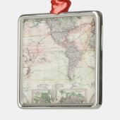 wereldkaart van oceaanstromen metalen ornament (Links)