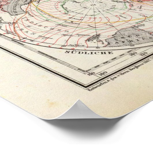 Wereldkaart van oceaanstromen poster (Hoek)