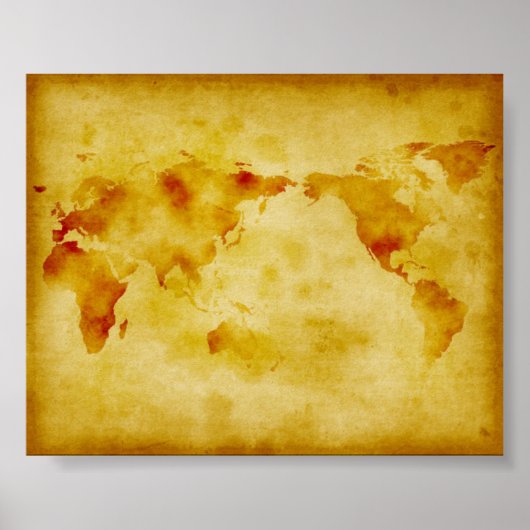 Wereldkaart van oude papierverfproducten poster (Voorkant)