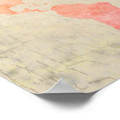 wereldkaart van oudere waterverf poster (Hoek)