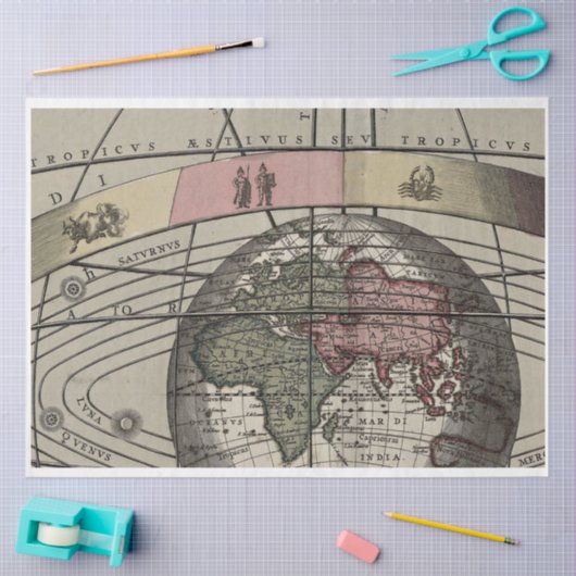 Wereldkaart van planetaire aarde, ontkoppelpapier tissuepapier (Craft)