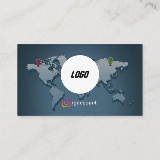 Wereldkaart van reisbureaus visitekaartje (Achterkant)