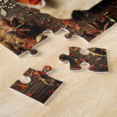 Wereldkaart van specerijen puzzel (Zijkant)