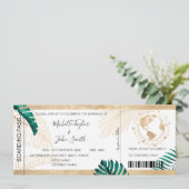 Wereldkaart van stuurhutbruiloft voor instapkaarte kaart (Staand voorkant)