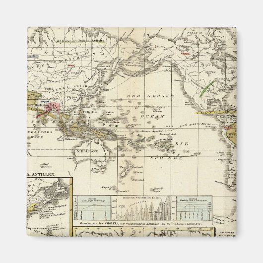 Wereldkaart van ziekten magneet (Voorkant)