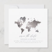 Wereldkaart van zilveren waterverf aankondiging (Voorkant)