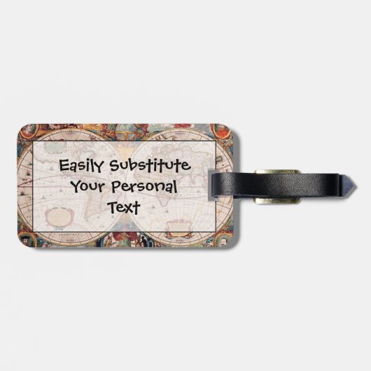  Wereldkaart vanaf 1600 Bagagelabel (Achterkant horizontaal)