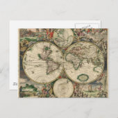 Wereldkaart vanaf 1689 briefkaart (Voorkant / Achterkant)