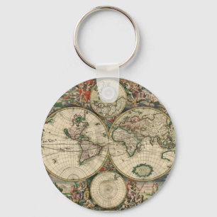 wereldkaart vanaf 1689 sleutelhanger