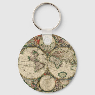 Wereldkaart vanaf 1689 sleutelhanger