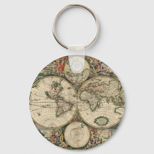 Wereldkaart vanaf 1689 sleutelhanger (Voorkant)