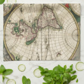 wereldkaart vanaf 1689 theedoek (Gevouwen)