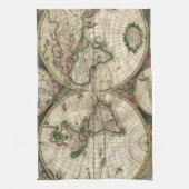 wereldkaart vanaf 1689 theedoek (Verticaal)