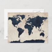 Wereldkaart verharde zeemacht briefkaart (Voorkant / Achterkant)