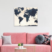 Wereldkaart verharde zeemacht canvas afdruk (Insitu (Woonkamer))