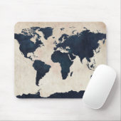 Wereldkaart verharde zeemacht muismat (Met muis)