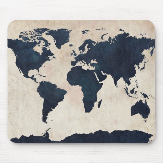 Wereldkaart verharde zeemacht muismat (Voorkant)