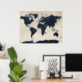 Wereldkaart verharde zeemacht poster (Thuiskantoor)
