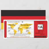 Wereldkaart Verjaardag Boarding Pass Ticket Invita Kaart (Voorkant / Achterkant)