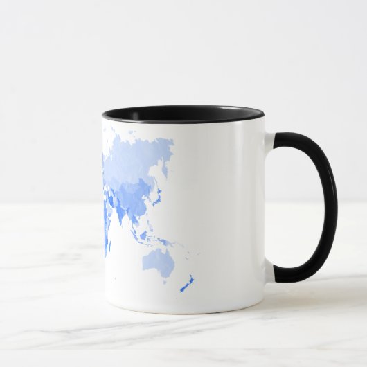 wereldkaart Verpletterd Bleek blauw Mok (Rechts)