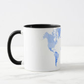 wereldkaart Verpletterd Bleek blauw Mok (Links)