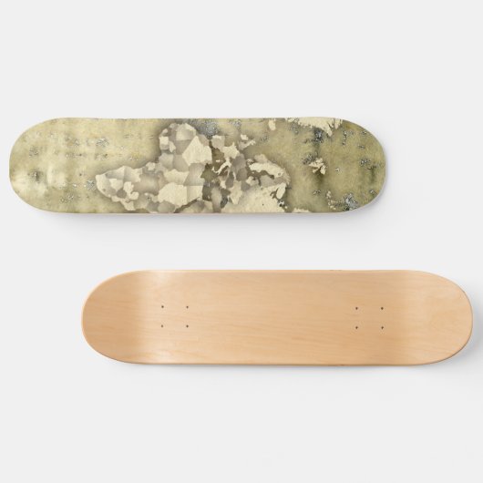 Wereldkaart verwerkt papier persoonlijk skateboard (Horizontaal)