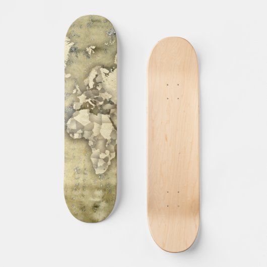 Wereldkaart verwerkt papier persoonlijk skateboard (Voorkant)