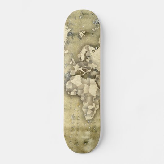 Wereldkaart verwerkt papier persoonlijk skateboard (Voorkant)