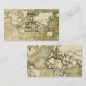 Wereldkaart verwerkt papier visitekaartje (Voorkant / Achterkant)