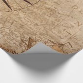 Wereldkaart Verzendtijd compass Sailing Ship Disco Cadeaupapier (Hoek)