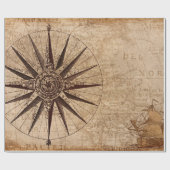 Wereldkaart Verzendtijd compass Sailing Ship Disco Cadeaupapier (Vlak)