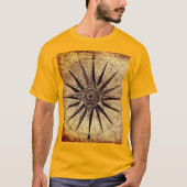 Wereldkaart Verzendtijd compass Sailing Ship Disco T-shirt (Voorkant)