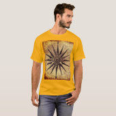 Wereldkaart Verzendtijd compass Sailing Ship Disco T-shirt (Voorkant volledig)